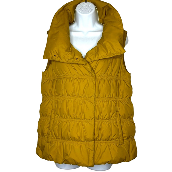 Eileen Fisher Down Mustard puffer vest XS - Picture 1 of 8